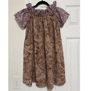 Free People Sophie Paisley Off Shoulder Mini Dress Brown Purple Boho XS thumbnail 4