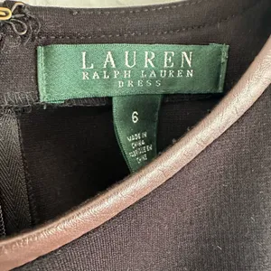 Ralph Lauren Black Dress Brown Leather Equestrian Old Money Classic Fall thumbnail 3
