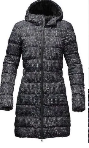 The North Face Womens Gotham Jacket Hooded TNF Black Donegal Print. Size SP. thumbnail 1