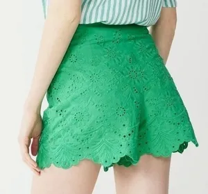 Draper James high rise embroidered eyelet shorts side zip lined 8 thumbnail 1