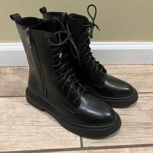 Combat Boots Lace Up Side Zipper Boots Stylish Faux Leather Boots booties pu leather winter shoes thumbnail 8