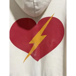 Aviator Nation Bolt Heart Zip Hoodie Vintage White Size‎ Small thumbnail 9