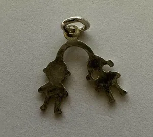 Silver Tone boy and girl Pendant thumbnail 1