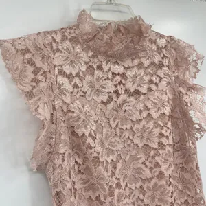 Enfocus Studio Lace Midi Dress Sz 4 Blush Romantic Wedding High Neck Coquette thumbnail 3