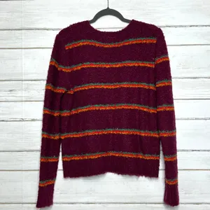 Free People Best Day Ever Striped Sweater Alpaca Blend Cozy Size Medium thumbnail 3