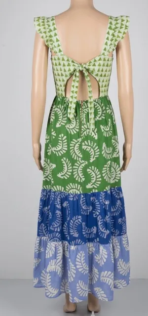 Suggested Title: AQUA x Studio 189 Boho Tiered Open Back Maxi Dress thumbnail 1