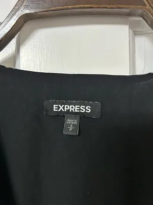 Express Women's Black and Tan Printed Blouse thumbnail 2