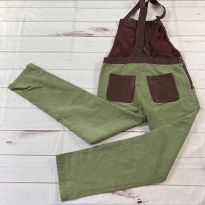 What Goes Around Comes Around Womens Green Tempest Straight Leg Overalls Medium thumbnail 4