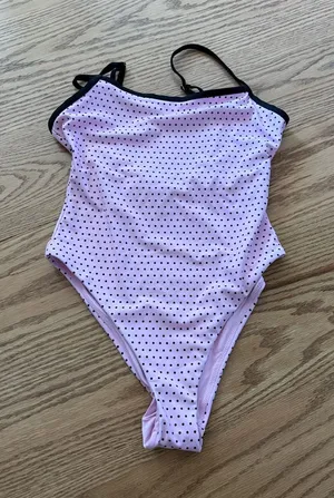 Frankie's Bikinis Pink Polka Dot One-Piece Swimsuit thumbnail 1