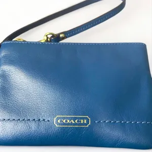 Coach Blue Leather Wristlet thumbnail 5