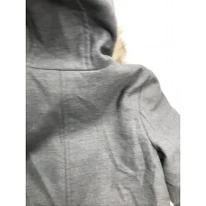 Zara Women‎ Gray Faux Fur Hood Toggle Coat Jacket Size M Classic minimalist thumbnail 10