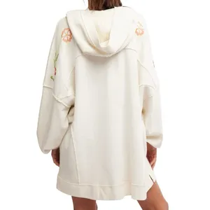 FREE PEOPLE We The Free Graphic Hoodie Ivory Combo Size L New w/ Tag MSRP $148 thumbnail 2