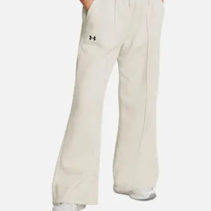 NWT Under Armour Womens Cream Rival Fleece Wide Leg Textured Sweatpants XL thumbnail 4
