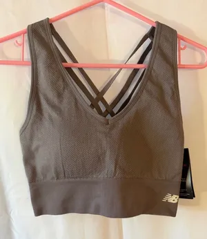 New Balance Strappy Seamless Sports Bra - Gray thumbnail 1