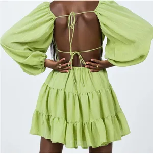 Princess Polly Long Sleeve Open Back Mini Dress Size 4 thumbnail 2