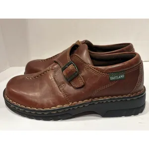 Eastland Syracuse Brown Leather Mary Jane Comfort Shoes Women’s 8W Wide EUC thumbnail 4