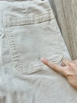 Mango Women's Floral Embroidered Wide Leg Crop Khaki Pants Size 8 thumbnail 8