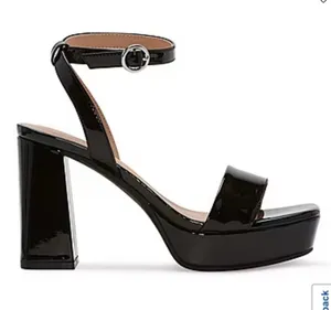POP Casen Black Patent Platform Block Heel Sandals Women's Size 7 NWOB thumbnail 1