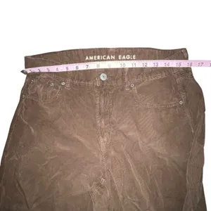 American Eagle Low Rise Skater Jeans Women Brown Corduroy Pants Size 10 Flare‎ thumbnail 4