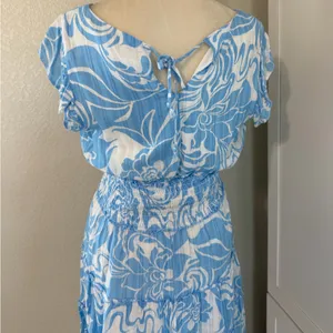Lily Rose Hi-Neck Smocked Waist Skater‎ Dress, Size Large thumbnail 6