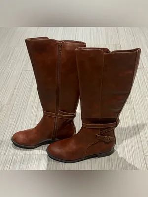 Esprit Brown Knee High Riding Boots Women’s Size 8M NWOB Buckle Zip thumbnail 3