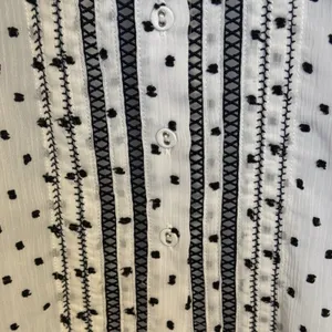WHITE‎ HOUSE BLACK MARKET Polka Dot Embroidered Ladder Lace Blouse NWOT Small thumbnail 4