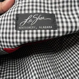 La Shea Georgia Bulldogs UGA Red Bow Gingham Lined Tote Bag Handbag NCAA thumbnail 5