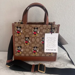 Disney X Coach Dempsey Tote 22 In Signature Jacquard With Mickey Mouse cm199 thumbnail 1