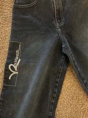 Rocawear Dark Blue Denim Jeans with White Contrast Stitching sz 12 Boys thumbnail 7