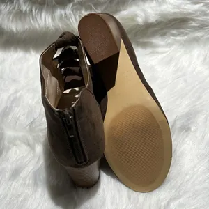 Metaphor Lema‎ Olive Suede Knotted Chunky Heel Ankle Boots Size 10. B68 thumbnail 8