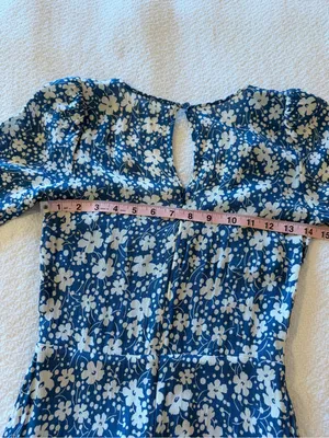 Reformation Nantes Midi Dress Blue Floral Mari Print 4 thumbnail 7