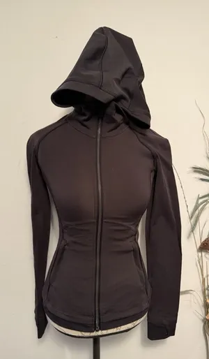Lululemon Stopover Jacket Full‎ Zip Hooded Vented Black Womens Size 4 thumbnail 1