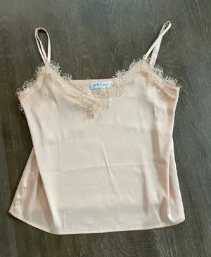 Petal & Pup Soft Blush Satin Lace Cami thumbnail 1