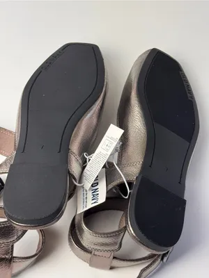Old Navy Metallic Mary Jane Ankle Wrap StrapLow Heel Ballet Flats Size 7 thumbnail 6