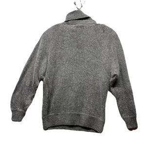 Vintage Silk Angora Wool Blend Gray Paisley Beaded Turtleneck Sweater Sz Small thumbnail 4