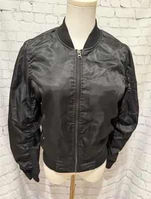 Red Fox Black Bomber Full Zip Jacket Size Small thumbnail 1