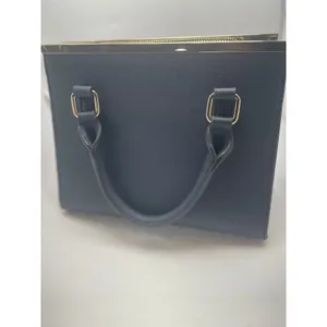 Dune London Navy Blue Structured Satchel Handbag Gold Hardware Women's Purse thumbnail 3