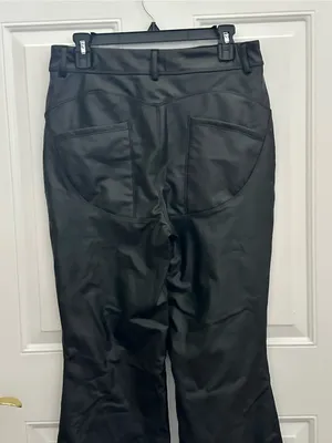Halara Size L Women's Black Faux Leather Flared Pants NWOT thumbnail 8