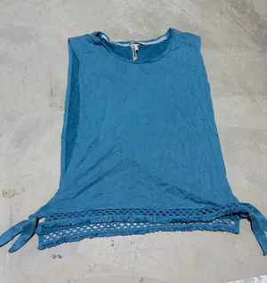 Victoria’s Secret NWTBlue Sleeveless Crochet Hem Tank Top LARGE thumbnail 1