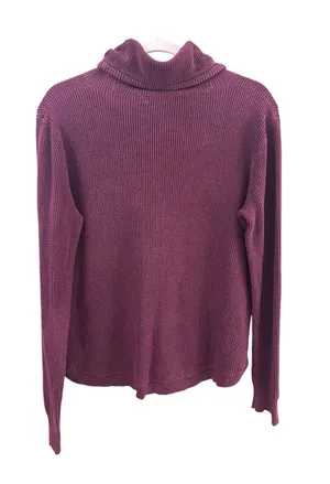 Lauren Ralph Lauren Women’s Burgundy Ribbed Cowl Neck Sweater L thumbnail 2