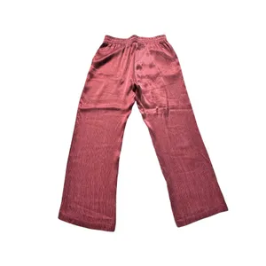 Soft Surroundings Dark Rose Cupro Crinkle Wide Leg Pull on Pants M thumbnail 9