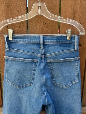 Re/Done 90’s Denim Ultra High Rise Crop Medium Worn Shade Jeans Size 26 thumbnail 6