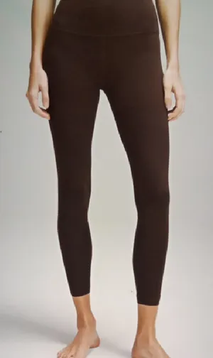 Lululemon High Rise Java Brown Nulu Leggings Running Gym Womens 6 thumbnail 1
