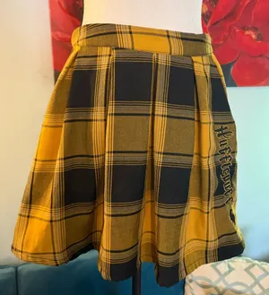 Wizarding World of Harry Potter Hufflepuff Plaid Skirt Yellow Size S Pleated thumbnail 1