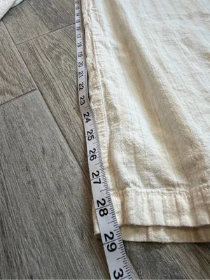 American Eagle Outfitters White Linen Wide Leg Pants Size 8 Casual Summer thumbnail 9