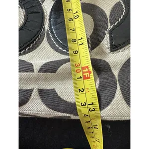 Coach‎ Aubrey Tote Bag Purse Large Designer Y2K Retro Luxury Cream Black Logo thumbnail 9