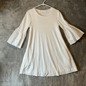 Peruvian Connection Pima Cotton Catania Dress Bell Sleeves Size XS‎ White thumbnail 1