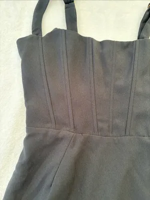 Oh Polly size 4 new corset bodice Black Mini Dress Structured lbd party night thumbnail 2