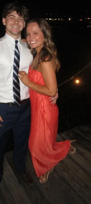 Hello Molly Orange Pleated Strapless Maxi Dress thumbnail 1