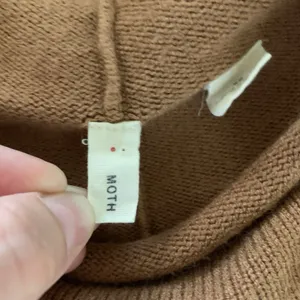 Moth Tan Mock Neck Pullover Sweater Long Sleeve‎ Ribbed Hem Soft Knit XS thumbnail 6